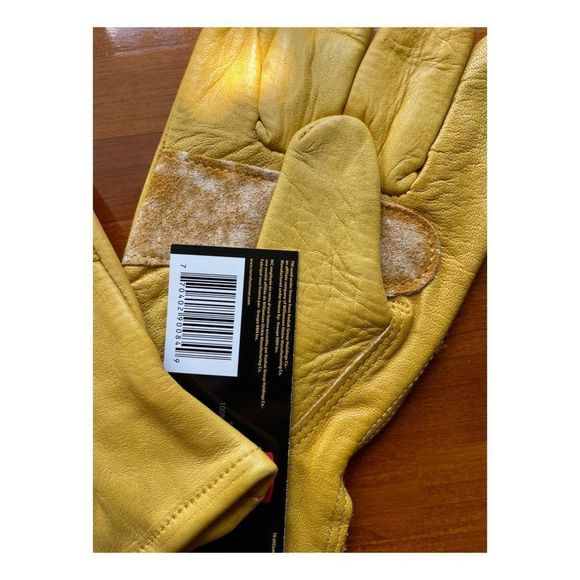 Terra Cowhide Leather Work Gloves Tan NWT Sz M - Picture 5 of 13